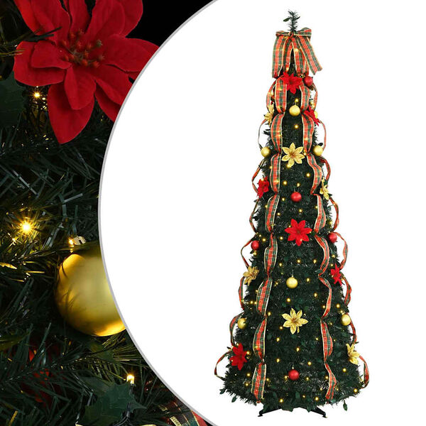 vidaXL Kunstkerstboom met 150 LED met standaard Groen 180 cm PVC