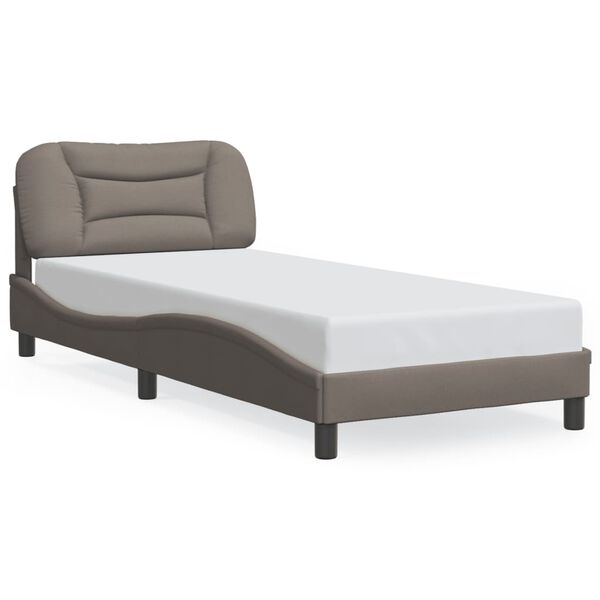 vidaXL Bedframe met LED zonder matras "Hvar" 90x190 cm stof taupe
