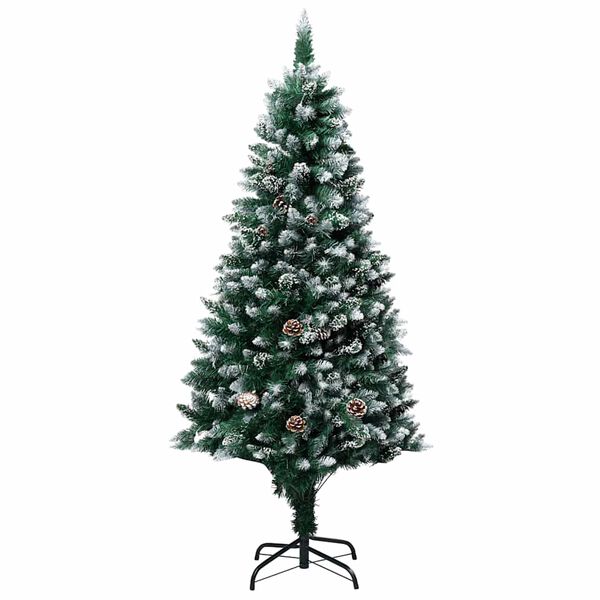 vidaXL Kunstkerstboom met LED en kerstballen en dennenappels 180 cm