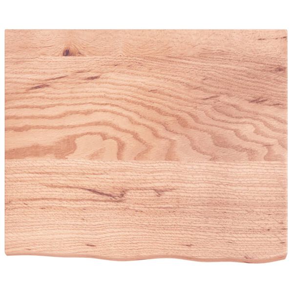 vidaXL Tafelblad 60x50x(2-4) cm behandeld massief eikenhout lichtbruin