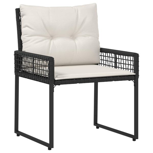 vidaXL Buitenmeubelset met kussen 3 pcs Zwart en Wit