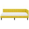 vidaXL Hoekbedframe met Matras met matras 2 pcs Geel Fluweel