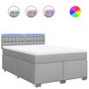 vidaXL Boxspring met matras stof lichtgrijs 140x200 cm