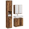 vidaXL Badkamerkastenset met plank 3 pcs Oud Hout Bewerkt hout
