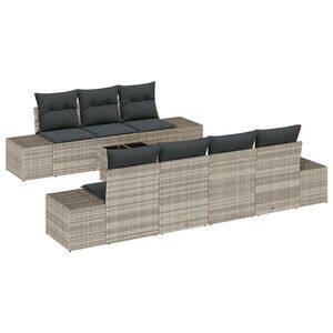 vidaXL Tuin Sofa Set 8 pcs Licht Grijs en Donker Grijs poly rattan
