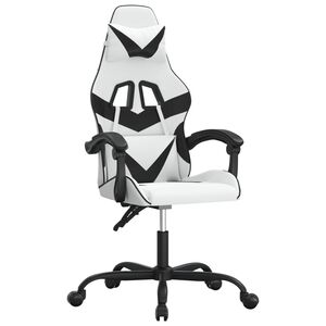 vidaXL Gamestoel kunstleer wit en zwart