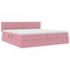 vidaXL Opbergbed met LED met matras met LED Roze 200 x 200 cm Fluweel