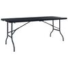 vidaXL Tuintafel inklapbaar 180x75x72 cm HDPE en kunstrattan zwart