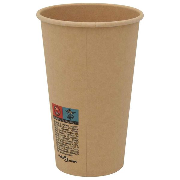 vidaXL Papieren koffiekopjes 1000 st 16oz 400 ml bruin