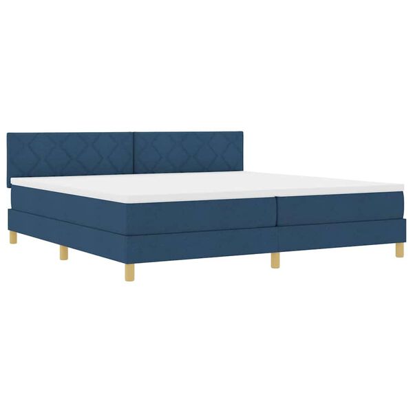 vidaXL LED Box Spring Bed met hoofdeinde Blauw 200 x 200 cm Stof
