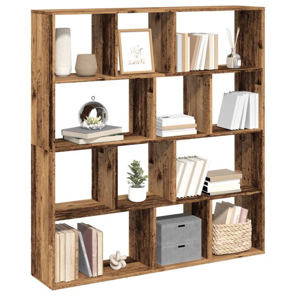 vidaXL Boekenkast 132x29x141,5 cm bewerkt hout oud houtkleurig