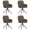 vidaXL Draai Eetstoelen 4 st Nep Suede Leer Donkergrijs