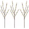 vidaXL Kersttak met ledverlichting 3 st Bruin 62 cm Staal 60 LED's