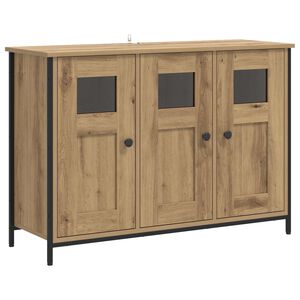 vidaXL Dressoir Artisanaal eiken 100 x 35 x 70 cm Bewerkt hout