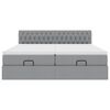vidaXL Ottoman bed met matrassen en LED's 160x200cm stof lichtgrijs