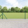 vidaXL Hek met Paal Groen 0,6 x 25 m Staal en PVC