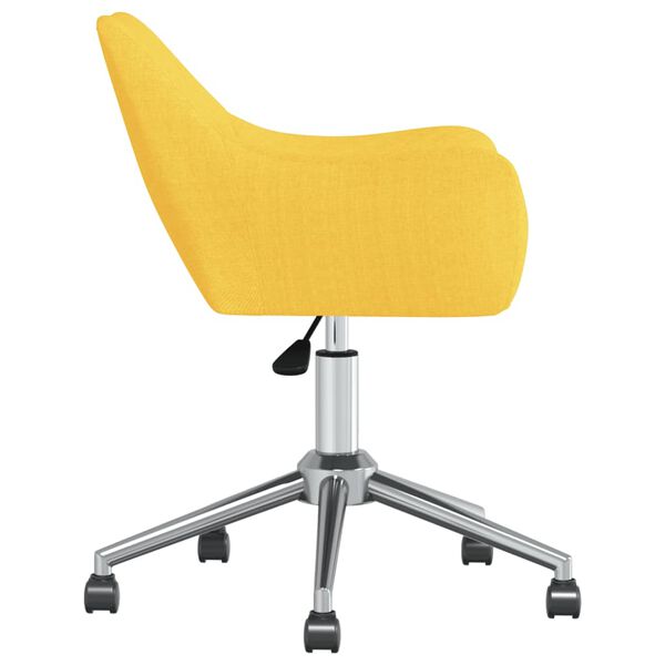 vidaXL Eetkamerstoel draaibaar stof geel
