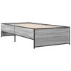 vidaXL Bedframe bewerkt hout en metaal grijs sonoma eiken 75x190 cm
