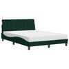 vidaXL Bed met matras "Hanko" fluweel donkergroen 140x200 cm
