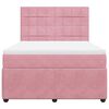 vidaXL Boxspring met matras fluweel roze 160x200 cm