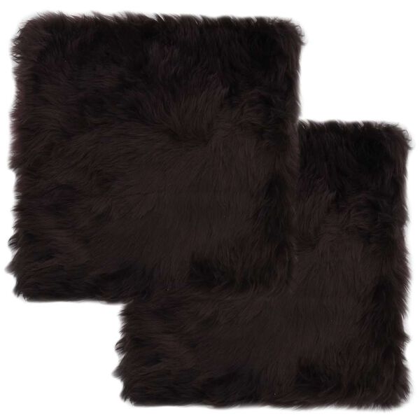 vidaXL Stoelkussens 2 st 40x40 cm echt schapenvacht bruin