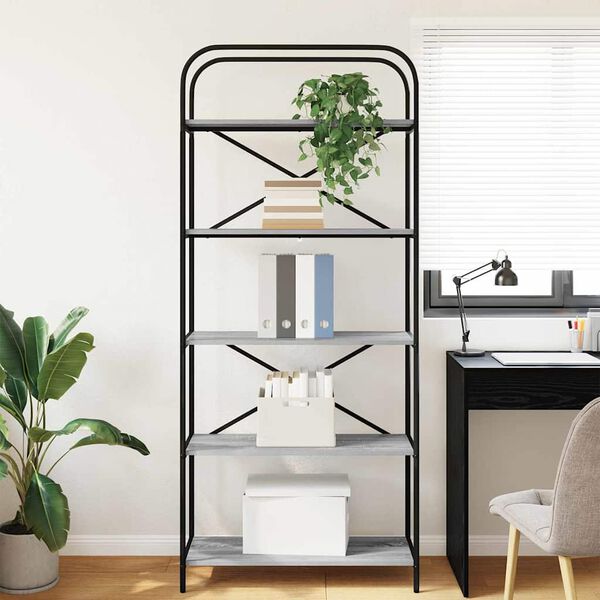 vidaXL Boekenkast Grijs Sonoma 80 x 30 x 183 cm Bewerkt hout