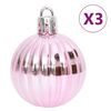vidaXL 65-delige Kerstballenset roze/rood/wit