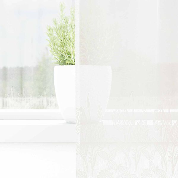 vidaXL Kantgordijn met gordijnen Bloemen Wit 240 x 200 cm Polyester