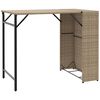 vidaXL 5-delige Tuinset inklapbaar poly rattan beige
