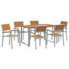 vidaXL Tuin eettafelset 7 st Grijs Massief Acaciahout