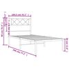 vidaXL Bedframe met hoofdbord metaal wit 100x190 cm