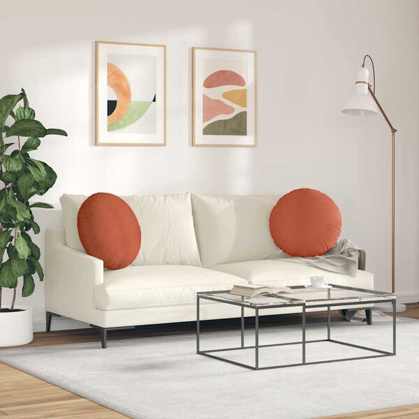 vidaXL Zitkussens 2 pcs Rood-oranje &Oslash; 50 cm Katoen Stof