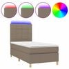 vidaXL Boxspring met matras en LED stof taupe 100x200 cm
