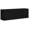 vidaXL TV-wandkast 2 pcs Zwart 59,5 x 31 x 40 cm Bewerkt hout
