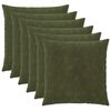 vidaXL Kussensloop 6 st HEERLEN Groen 80 x 80 cm Microfiber Fleece