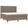 vidaXL Boxspring met matras stof taupe 180x200 cm