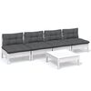 vidaXL 5-delige Loungeset met antracietkleurige kussens grenenhout