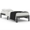 vidaXL Bedframe massief hout grijs 75x190 cm