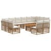 vidaXL Tuinbankenset 13 st Natuurlijk en Cr&egrave;me Wit poly rattan
