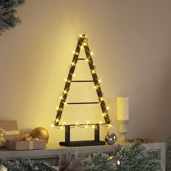 vidaXL Metalen kerstboom met standaard Zwart 60 cm Staal