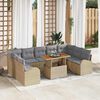vidaXL Tuin Sofa Set met opslag 10 pcs Beige Poly riet