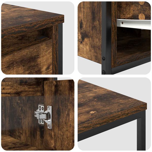 vidaXL Badkamermeubelset 2 pcs Gerookt Eiken en Zwart Bewerkt hout