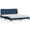 vidaXL Bed met matras "Hvar" stof blauw 180x200 cm