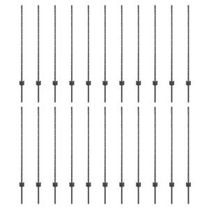 vidaXL Afrasteringspaal 22 pcs Grijs 160 cm Staal