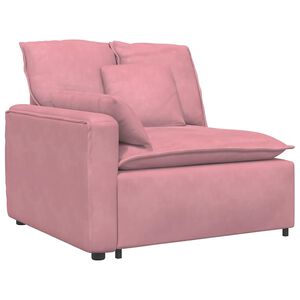 vidaXL Modulaire bank Armleuning eindmodule met kussens 100 cm roze