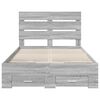 vidaXL Bedframe met lade Grijs Sonoma 120 x 190 cm Bewerkt hout