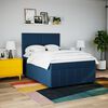 vidaXL Boxspring met matras stof blauw 160x200 cm