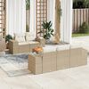 vidaXL 6-delige Loungeset met kussens poly rattan beige