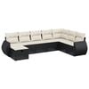 vidaXL 8-delige Loungeset met kussens poly rattan zwart