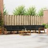 vidaXL Buiten bankenset met kussen 7 pcs Natuurlijk en Zwart